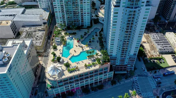 a view of a city with tall buildings