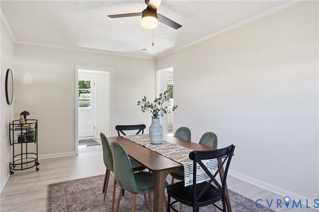 9207 Mapleway Road Richmond, VA 23229 - Photo 21 of 36 Recessed lighting with a ceiling fan, crown moldin