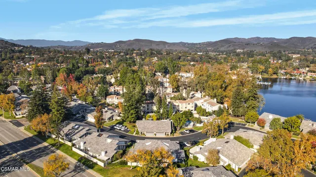 a view of a city with mountain