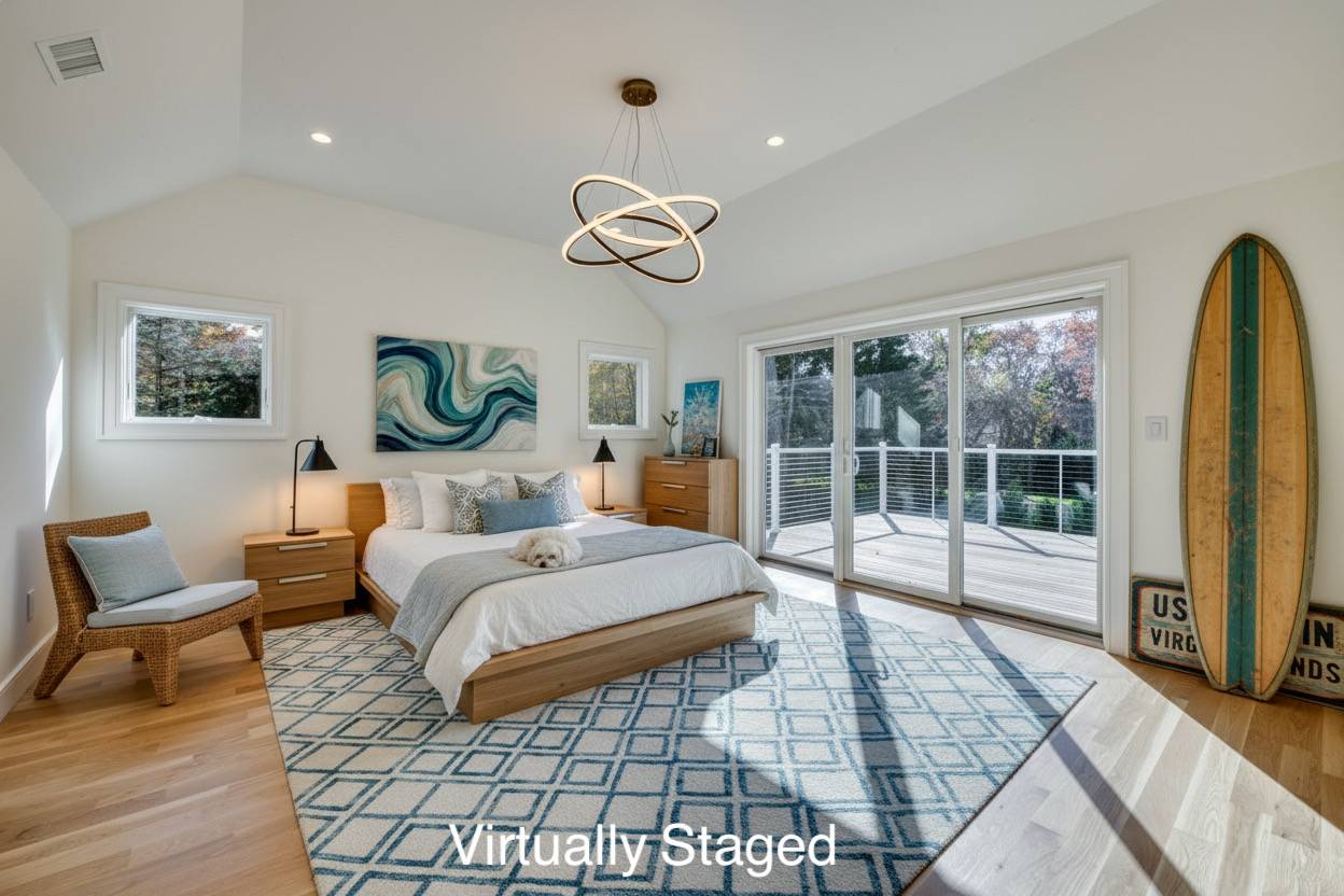 8 3rd Street East Hampton, NY 11937 - Photo 38 of 45 a bedroom with furniture and a large window