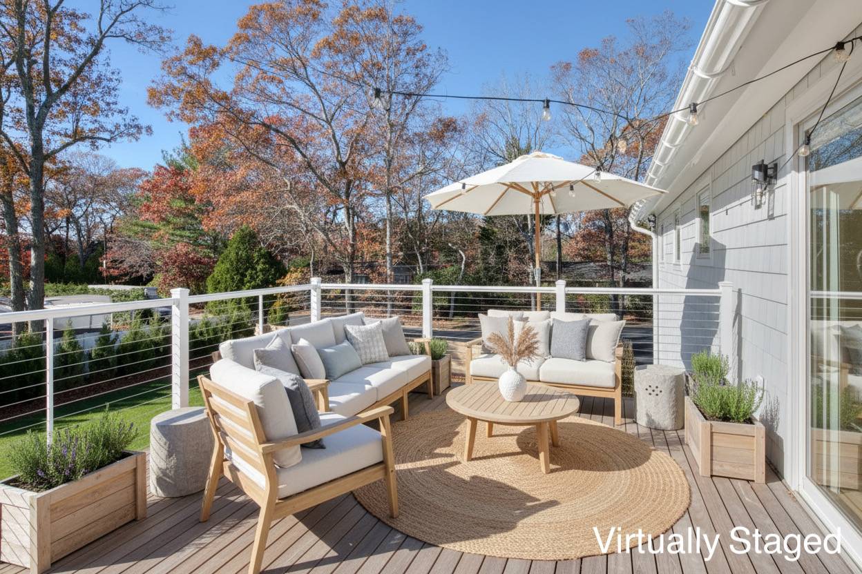 8 3rd Street East Hampton, NY 11937 - Photo 42 of 45 a balcony with table and chairs