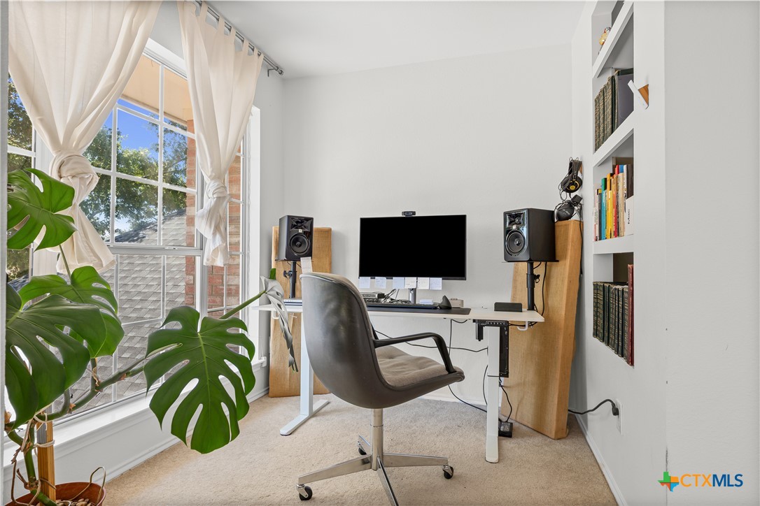 1710 Greening Way Leander, TX 78641 - Photo 31 of 47 a work room with furniture a flat screen tv and a potted plant