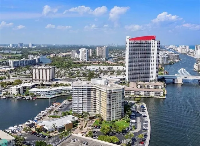 a view of a city with tall buildings
