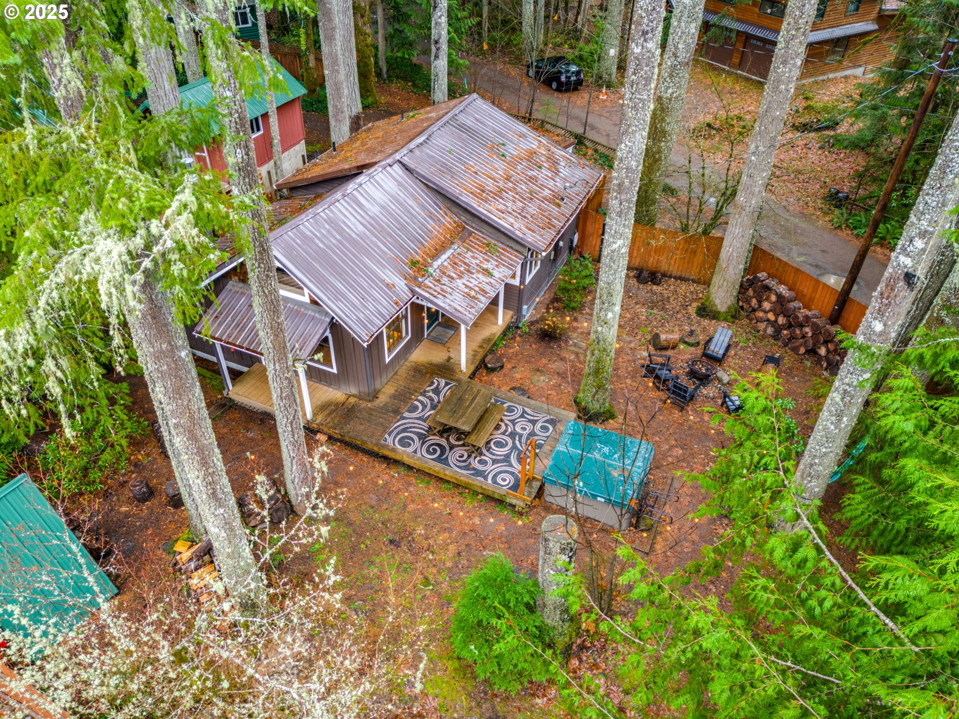 71597 East Minikahda Avenue Rhododendron, OR 97049 - Photo 25 of 26 an aerial view of a house with garden space and street view