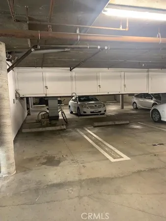 a car parked in a parking garage