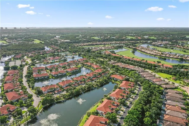 a view of a lake with houses