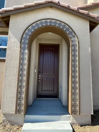 a close view of entryway