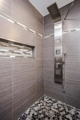 a bathroom with a shower