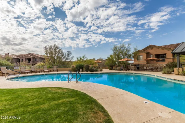 a view of a lake with houses