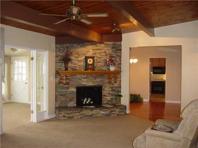 3122 Roadrunner Road San Marcos, CA 92078 - Photo 2 of 24 Wood burning fireplace and knotty pine ceiling gives a cozy mountain-chateau feeling