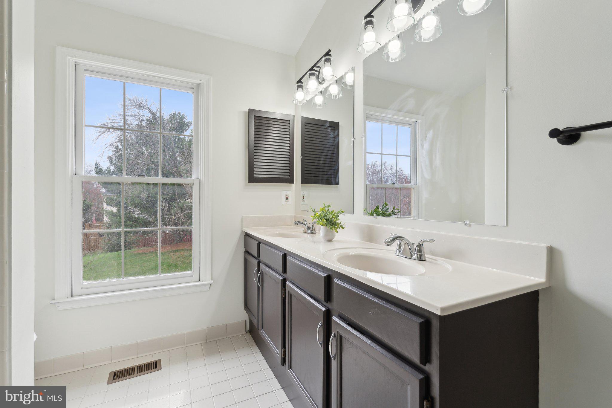 46924 Rabbitrun Terrace Sterling, VA 20164 - Photo 23 of 38 a bathroom with a sink double vanity and a mirror