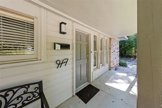 a view of a entryway door of the house