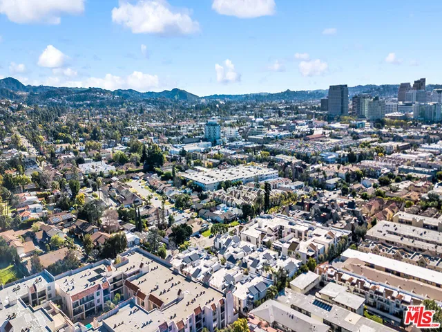 an aerial view of a city