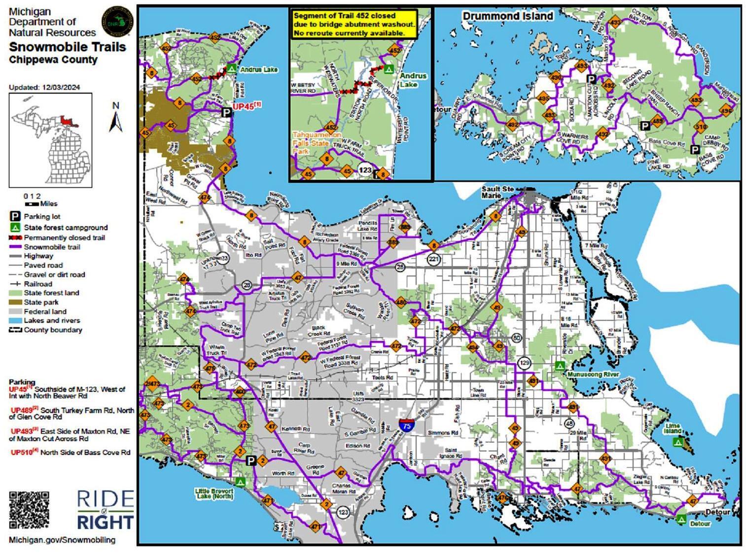 0 South Hendrie River Road Hulbert, MI 49748 - Photo 56 of 60 Eastern UP Snowmobile Trails