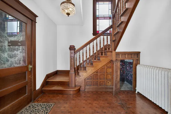 a view of an entryway with a window