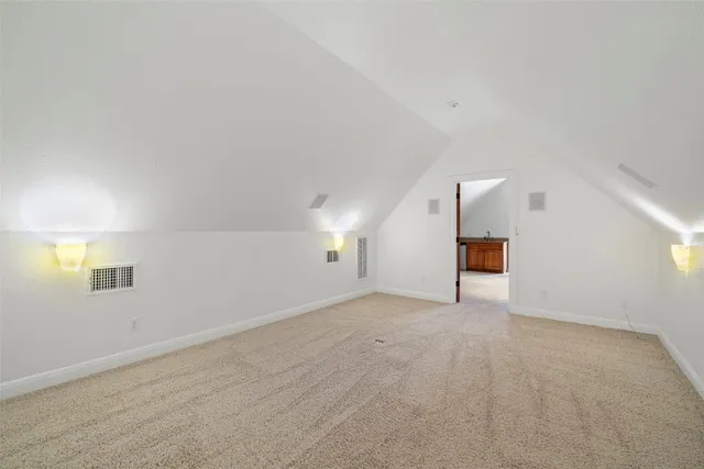 a view of a porch with a garden