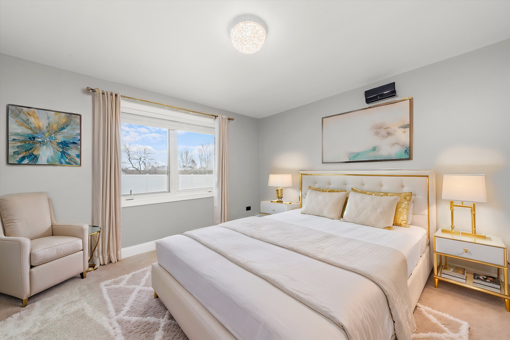 110 Sky View Lane Beecher, IL 60401 - Photo 17 of 53 a bedroom with a large bed couch and a window