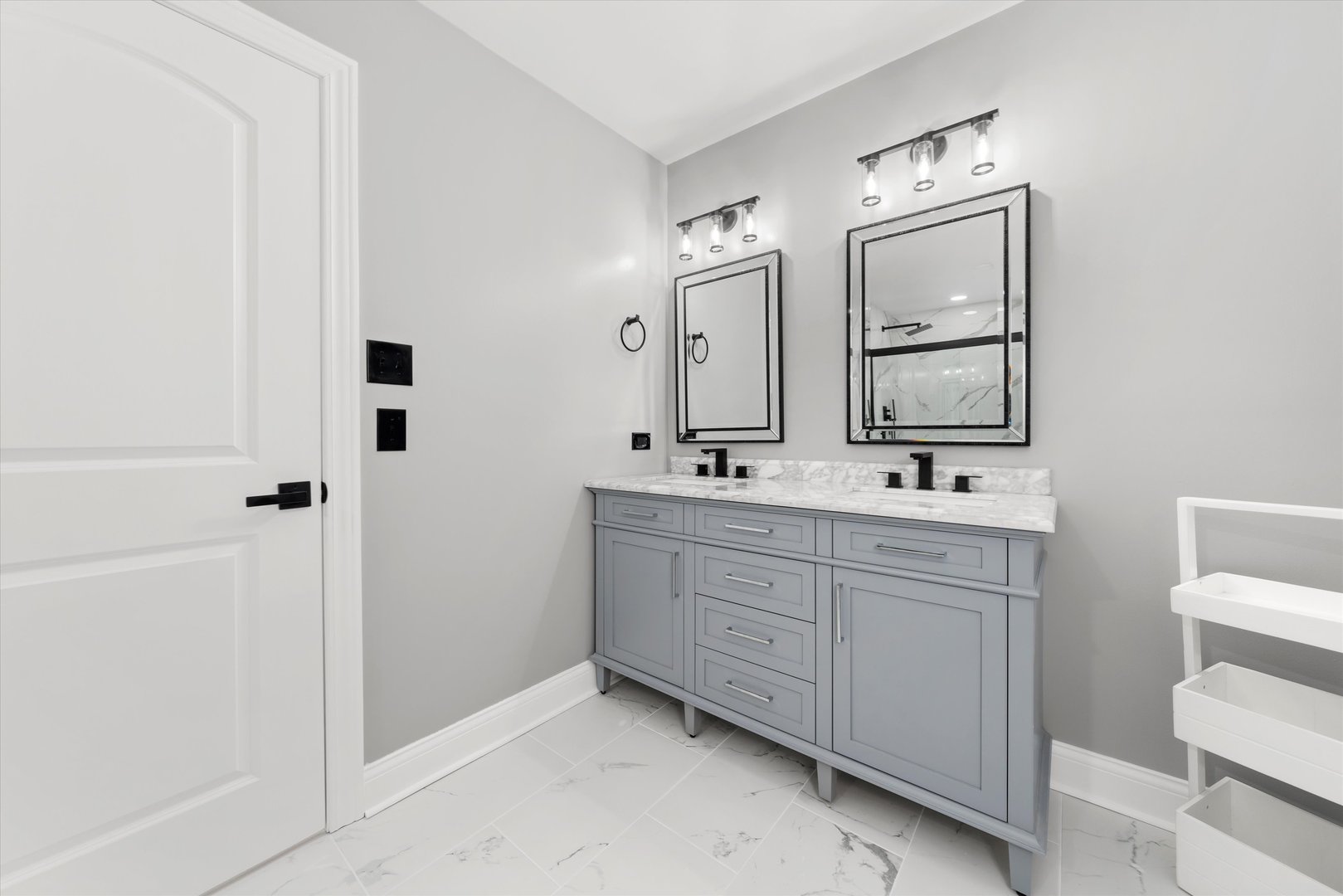 110 Sky View Lane Beecher, IL 60401 - Photo 32 of 53 a bathroom with a double vanity sink mirror and