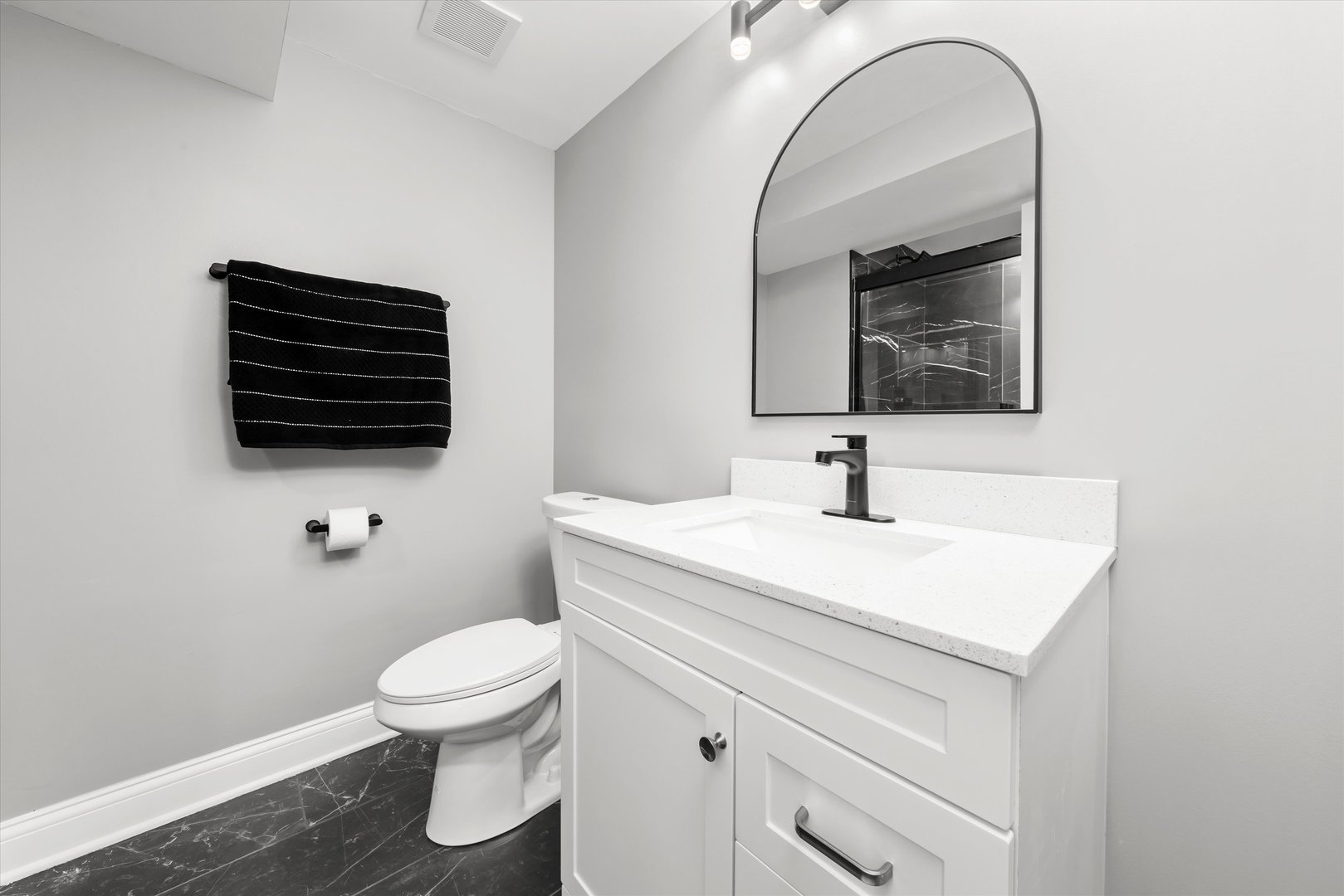 110 Sky View Lane Beecher, IL 60401 - Photo 41 of 53 a bathroom with a sink a toilet and mirror