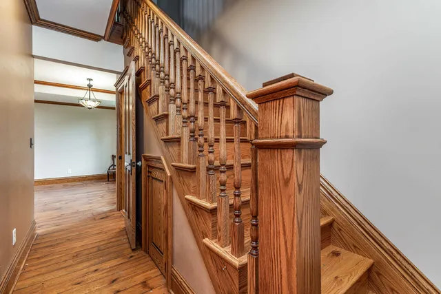 a view of entryway with wooden floor