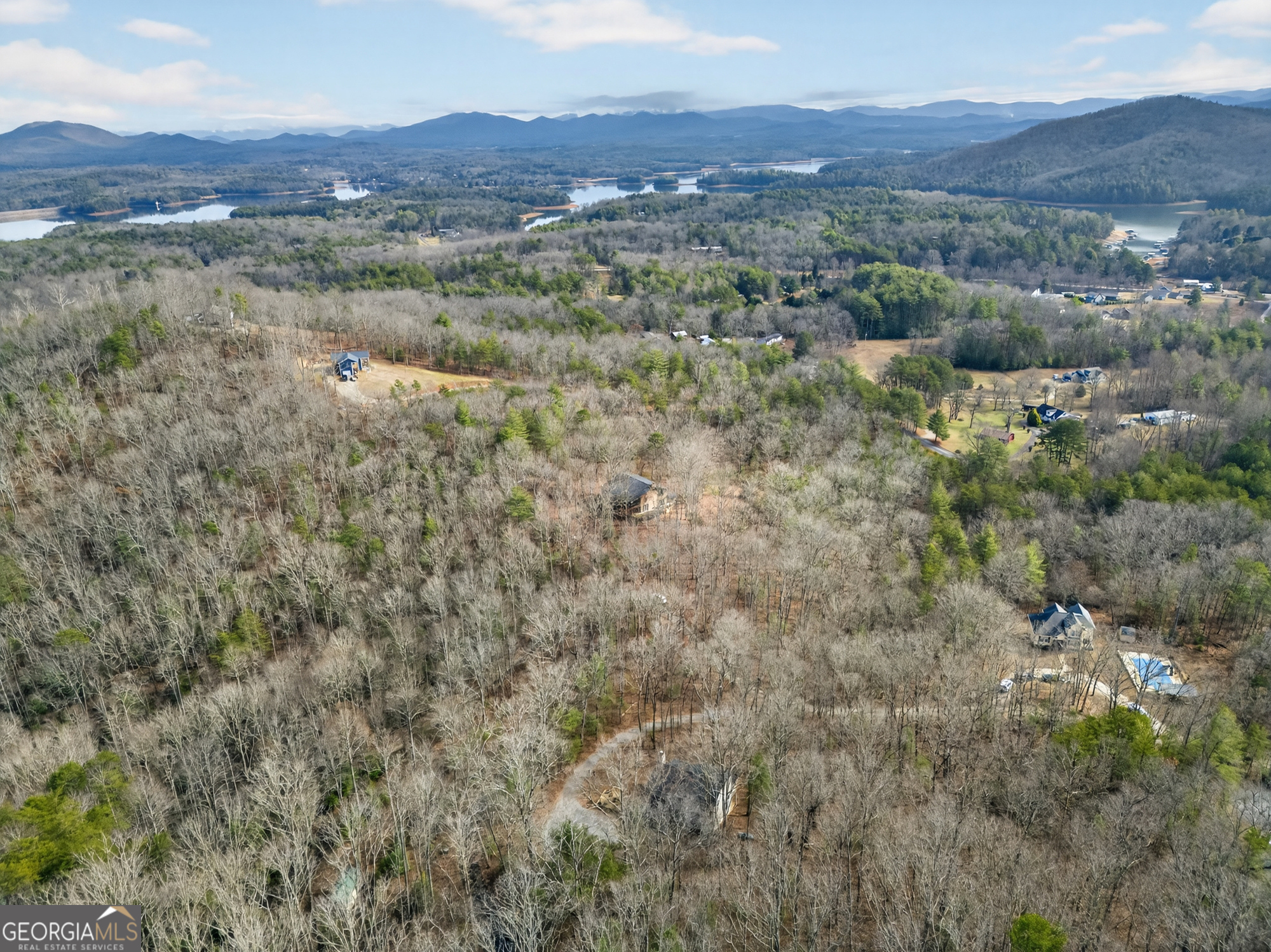 756 Gordon Thomas Road Blairsville, GA 30512 - Photo 55 of 65 an aerial view of residential house and green space