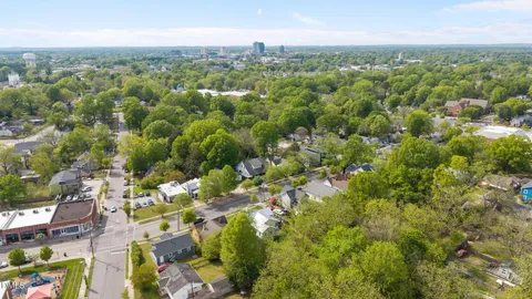 front view of a houses with the street