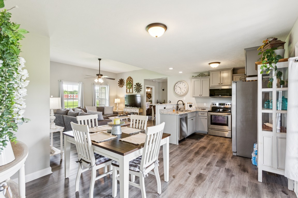 4510 Long Creek Road Lafayette, TN 37083 - Photo 9 of 25 a view of a dining room kitchen and a wooden floor