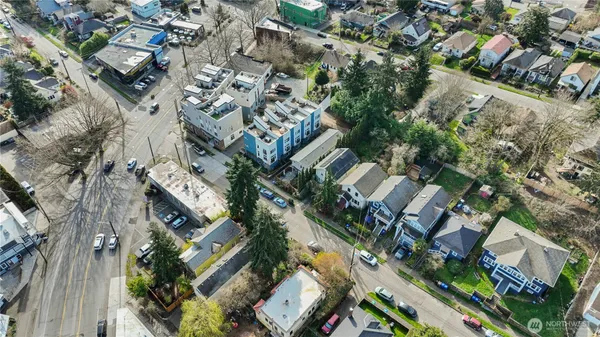 an aerial view of multiple house