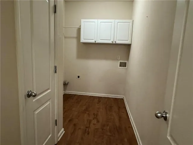 an empty room with a door