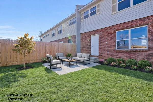 a view of garden with patio