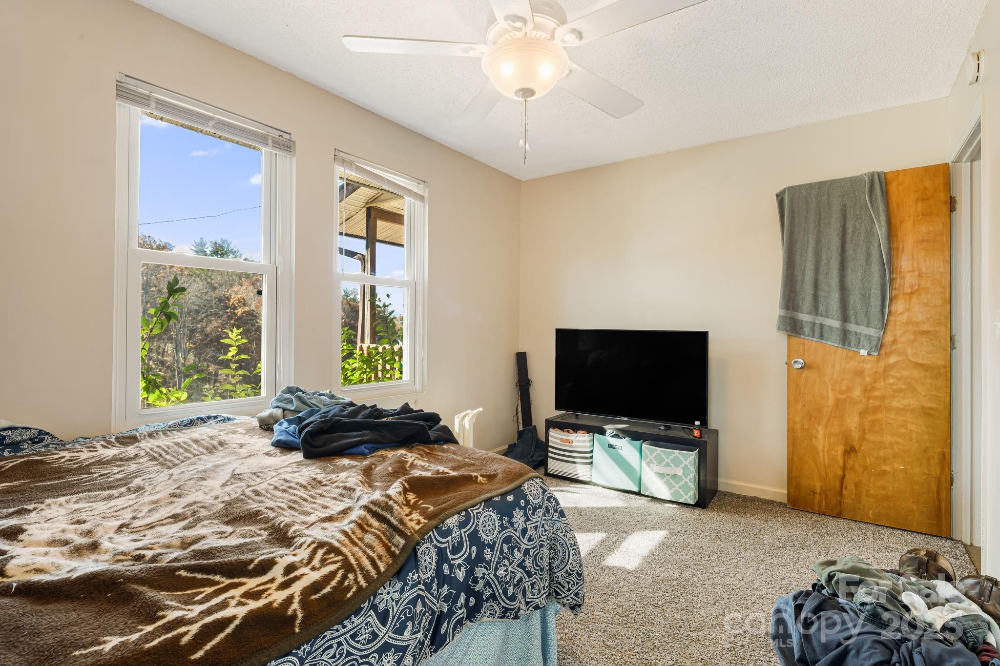 645 Flint Hill Road Alexander, NC 28701 - Photo 22 of 30 a bedroom with a bed and tv