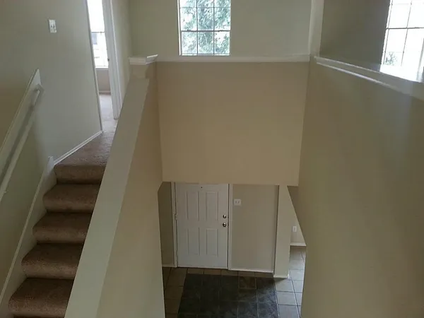 a view of stairs