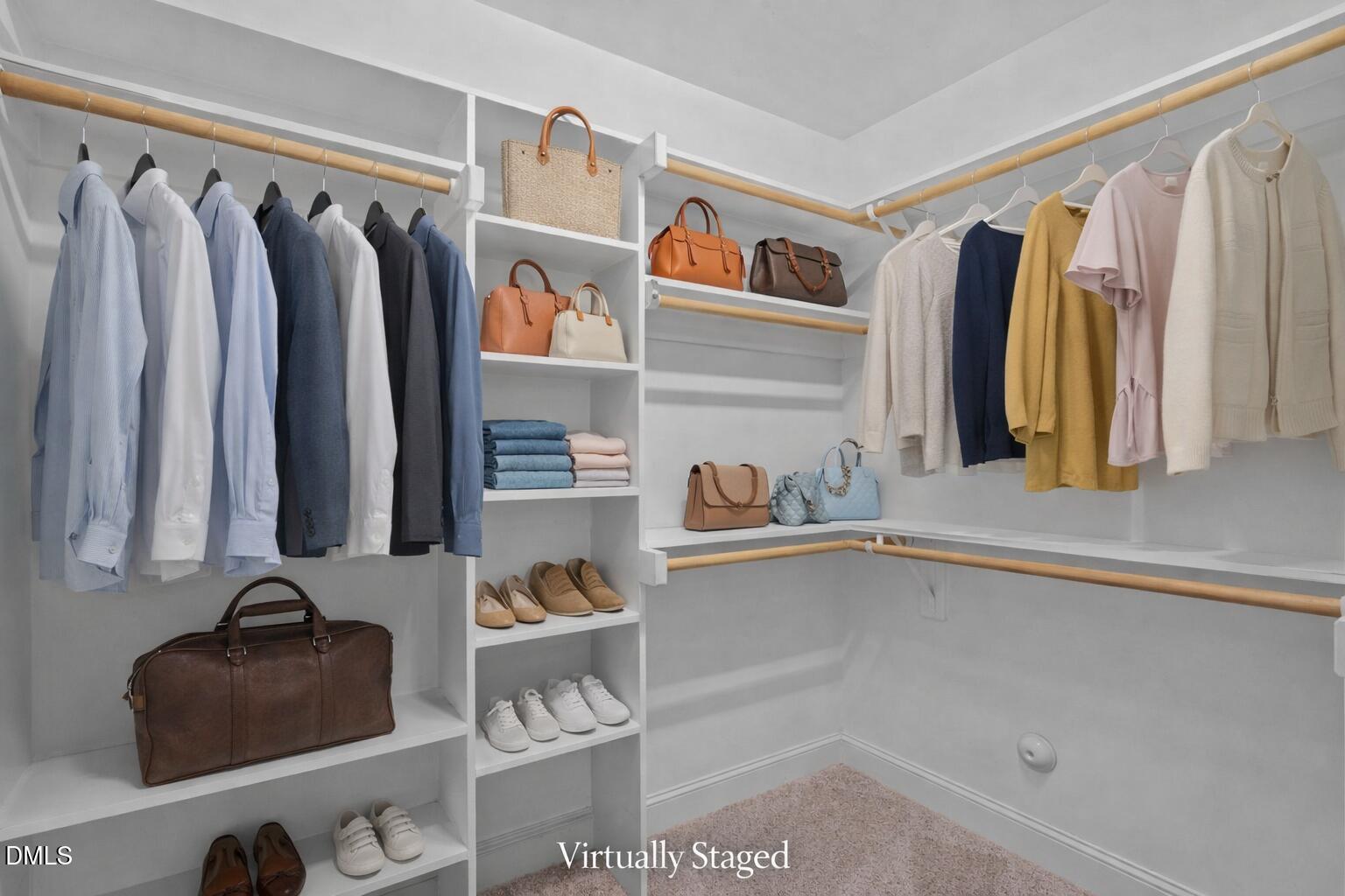 2844 Bogle Branch Court Raleigh, NC 27606 - Photo 30 of 54 a view of walk in closet with clothes and shoes