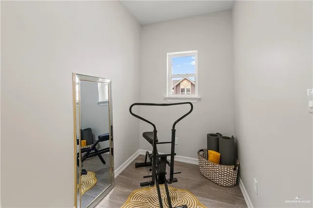 a room with table and chairs