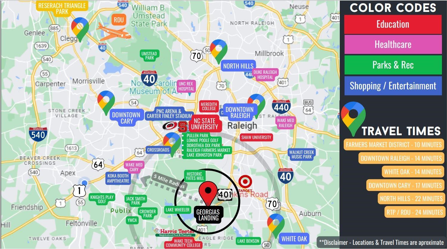5936 Conly Drive, Unit 60 Raleigh, NC 27603 - Photo 20 of 20 Proximity map of nearby places.**Information deemed RELIABLE but not GUARANTEED** Nearby Places