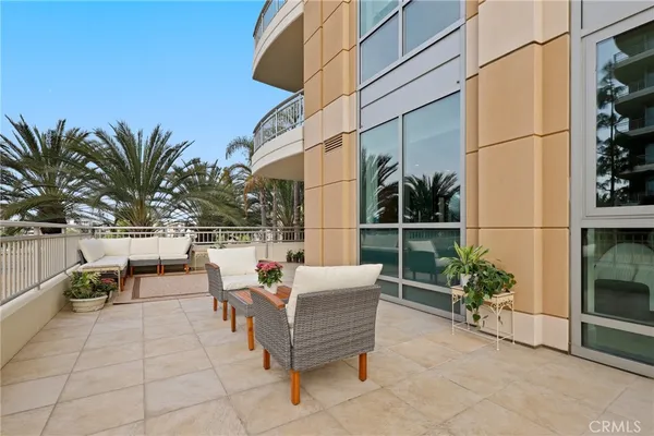 a view of outdoor space with seating area