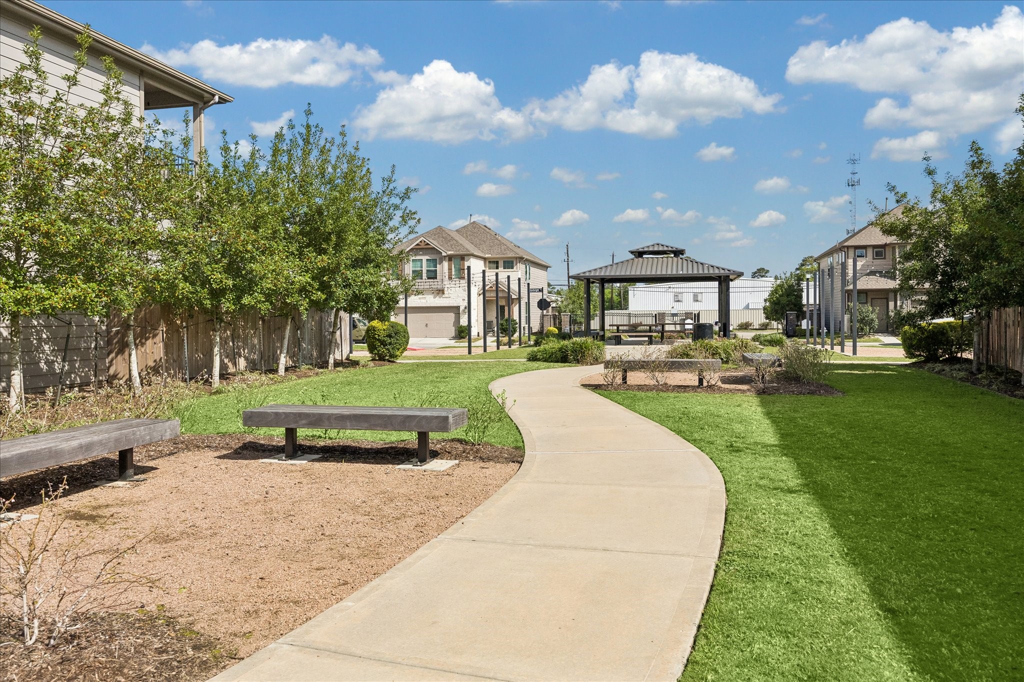 4026 Delta Rose Street Houston, TX 77018 - Photo 34 of 44 Neighborhood green space with walking paths, seating areas and a covered pavilion for outdoor gatherings and recreation.