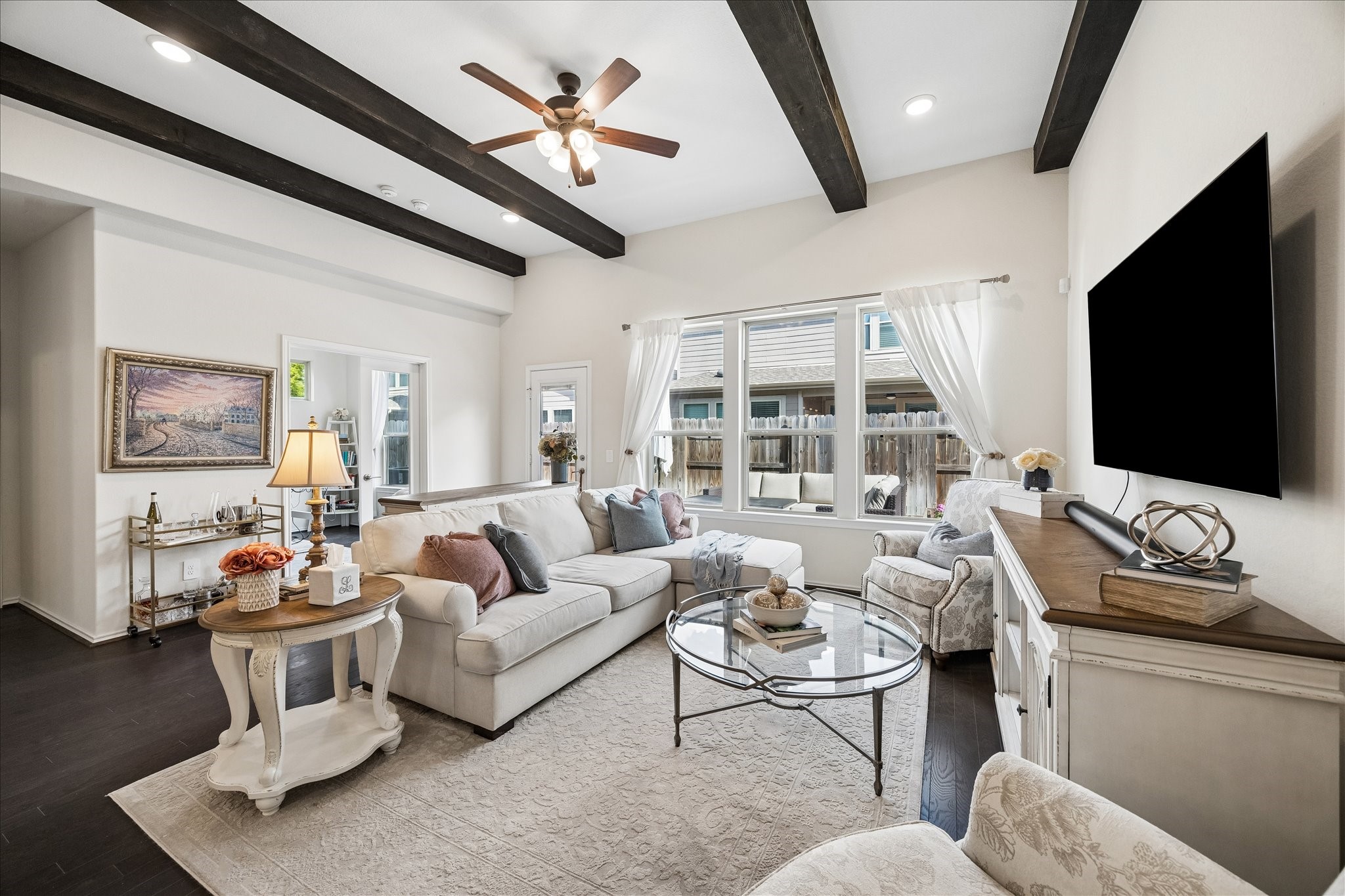 4026 Delta Rose Street Houston, TX 77018 - Photo 9 of 44 Spacious living area with adjacent study that could be ideal for work or play.