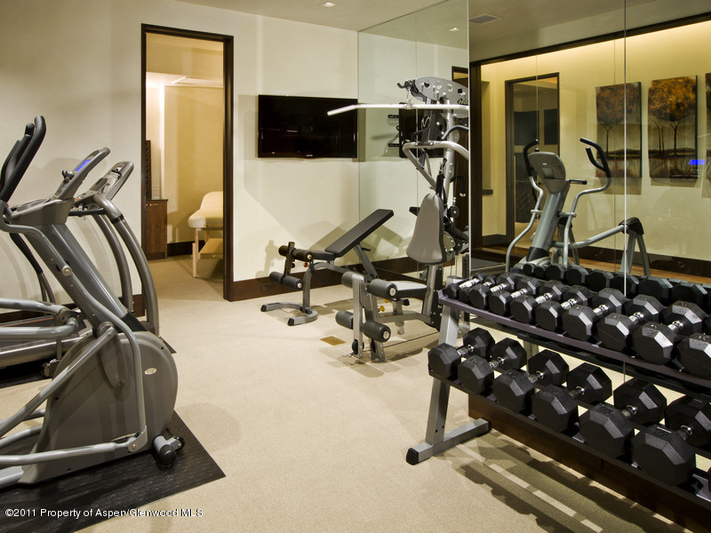 675 Aspen Alps Road South Aspen, CO 81611 - Photo 13 of 37 a view of a room with gym equipment