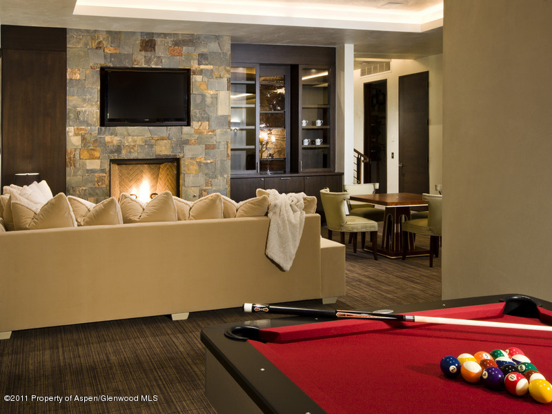 675 Aspen Alps Road South Aspen, CO 81611 - Photo 18 of 37 a room with furniture pool table and flat screen tv