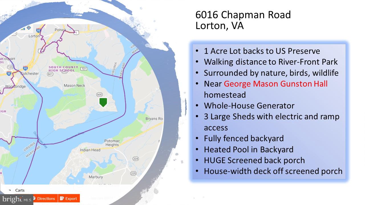 6016 Chapman Road Lorton, VA 22079 - Photo 2 of 47 Water Property Awaits You!