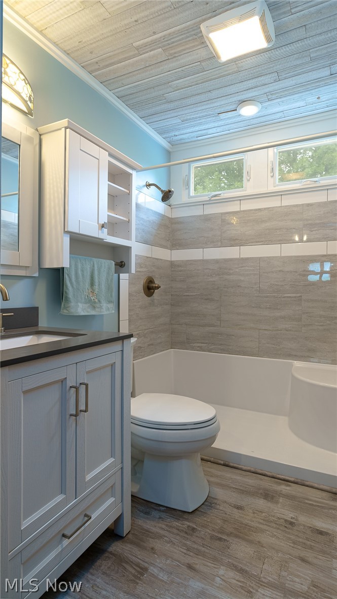 876 Ridge Road Hinckley, OH 44233 - Photo 13 of 35 Nice updated bath with distressed wood ceiling.
