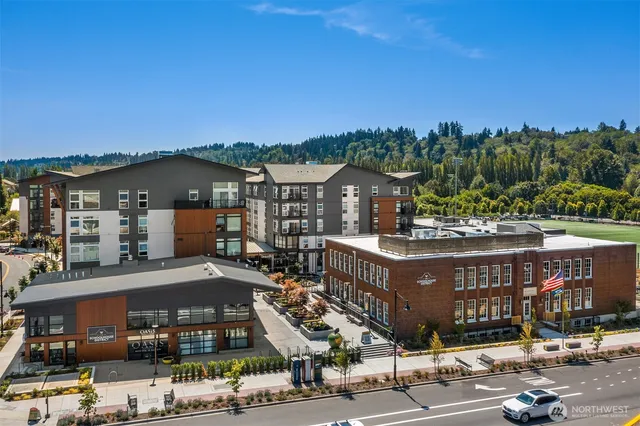 a view of city with tall buildings
