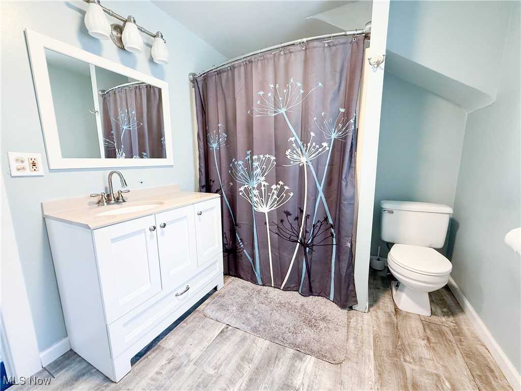 4672 Liberty Road South Euclid, OH 44121 - Photo 12 of 23 Full bath with wood finished floors, vanity, and a shower with curtain