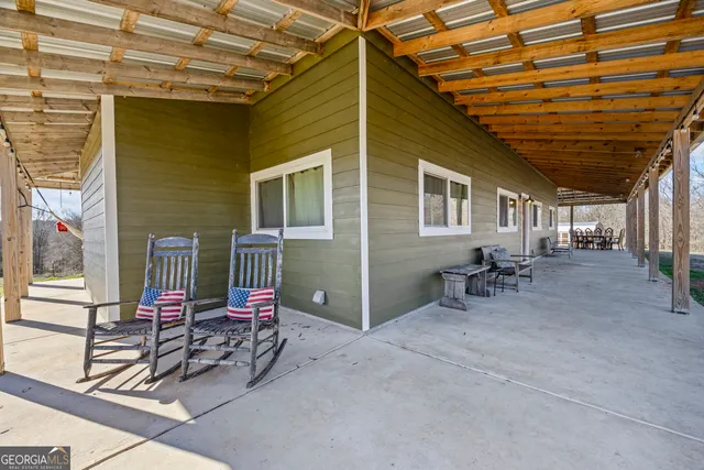 a view of a park with a slide