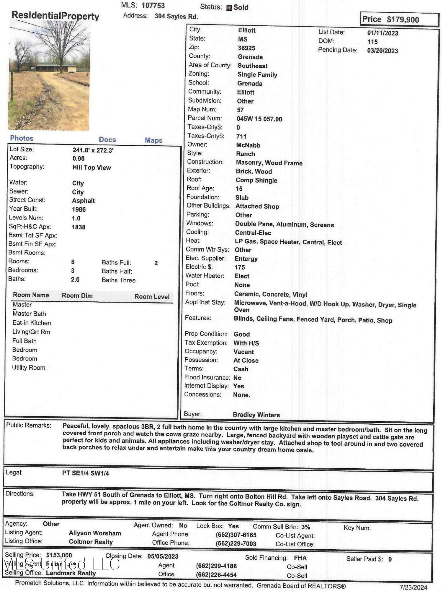 304 Sayles Road Duck Hill, MS 38925 - Photo 1 of 1 304 Sayles rd