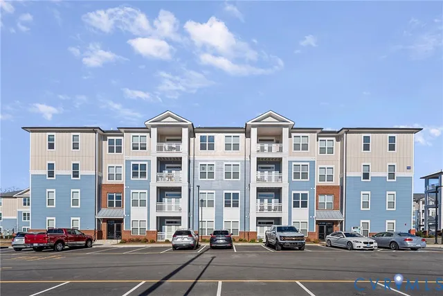 a view of a building and a street