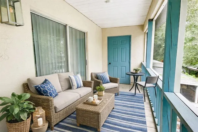 a view of a golf course with a garden