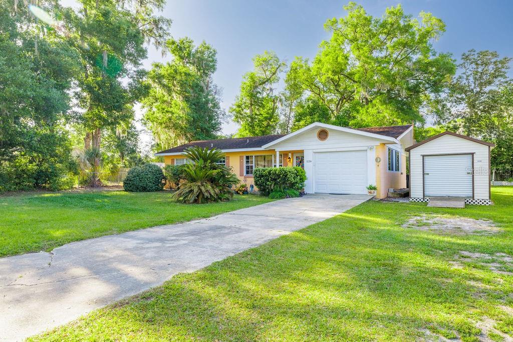 1126 Stevens Avenue DeLand, FL 32720 - Photo 35 of 38 a view of a yard in front of a house with plants and large tree