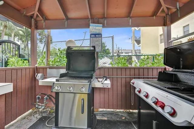 a kitchen with a stove and a microwave